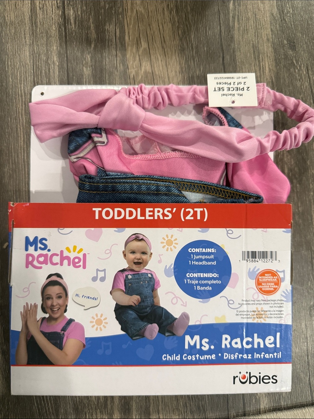 Ms. Rachel Toddlers' (2T) Pink Jumpsuit & Headband Costume Halloween Costume